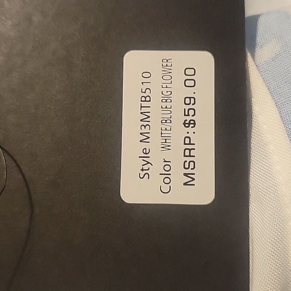 Marc New York Floral Long Sleeve Blouse Top Size M White and Blue - Picture 6 of 6